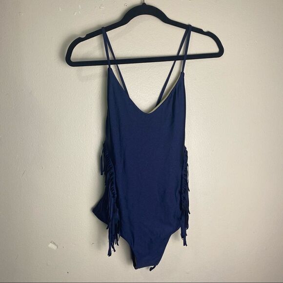 Amuse Society Fallon Fringe One Piece Faded Indigo - Picture 5 of 13